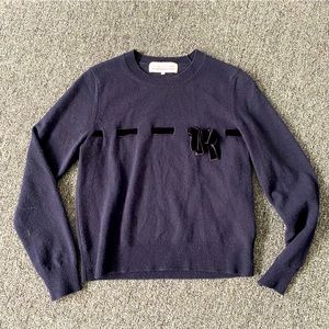 Comme des garçons GIRL navy sweater with velvet bow